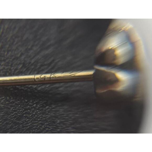 White Gold Posts black dangle earrings Silver tone caps - Picture 14 of 14